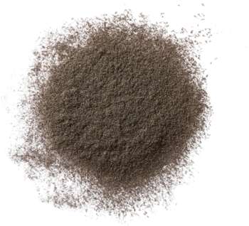 Innowacyjne brązowe mikrowłókna celulozowe do zagęszczania włosów, widoczne jako puszysta, okrągła kupka.