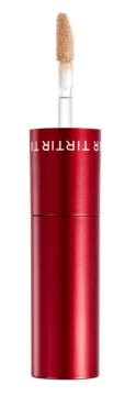 Czerwona tubka TIRTIR Glide & Hide Blurring Concealer z wyciągniętym beżowym aplikatorem, widok z góry.