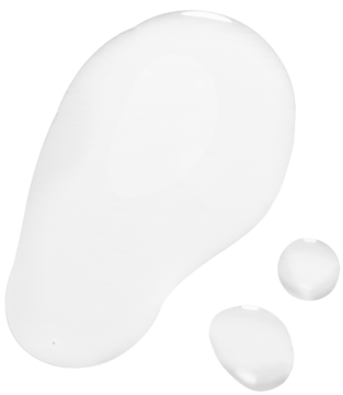 Dwie białe, owalne próbki nawilżającego toniku Lumene Nordic Hydra, widoczne na czarnym tle z błękitem.