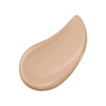 Krem BB Purito Wonder Releaf Centella Light Beige, kremowa próbka na czarnym tle, o satynowym wykończeniu.