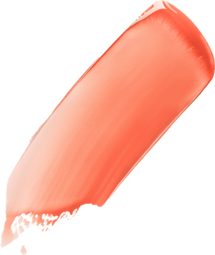 Koralowa próbka Rimmel Jelly Crush, żelowy tint do ust i policzków, z błyszczącym wykończeniem na czerni.