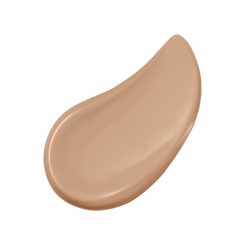 Krem BB Purito Wonder Releaf Centella Sand Beige, pojedyncza, gęsta kropla o satynowym wykończeniu na czarnym tle.