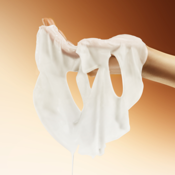 SKIN1004 Probio-Cica Nourishing Mask, biała, mokra maska w płachcie z esencją, trzymana w dłoni