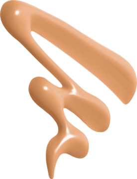 NYX Make 'Em Wonder Light Sand matujący podkład: zbliżenie na swirled streak, pokazujące jego płynną konsystencję.