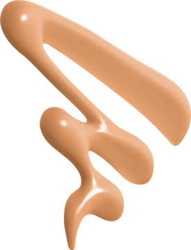 Kremowy, beżowy swatch matującego podkładu NYX Make 'Em Wonder True Beige, prezentujący płynną konsystencję.