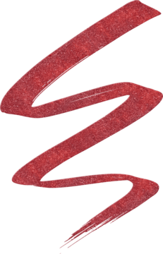 Intensywny, falujący swatch metalicznego eyelinera NYX Epic Inky Stix Robotic Red na czarnym tle.