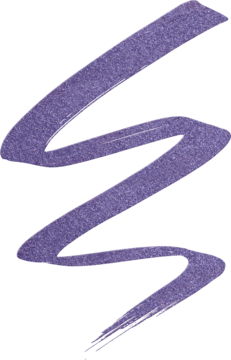 Metaliczna, falista smuga fioletowego eyelinera NYX Epic Inky Stix Violet Volt na czarnym tle.