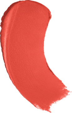 Swatch matowego balsamu do ust Fat Matte Coral Cuddlin, koralowy odcień, miękkie matowe wykończenie.