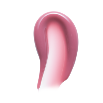 Błyszczący swatch peptydowego tintu do ust Crush Rosie, w odcieniu brudnego różu. Nawilżający balsam.