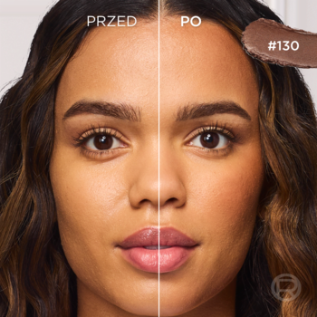L'Oréal Lumi Le Bronze bronzer #130 przed/po na twarzy. Kremowa formuła, naturalnie rozświetlona cera.