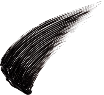 Swatch czarnego tuszu Tuli Labs Longlashes, o intensywnej barwie i gęstej, kremowej teksturze.