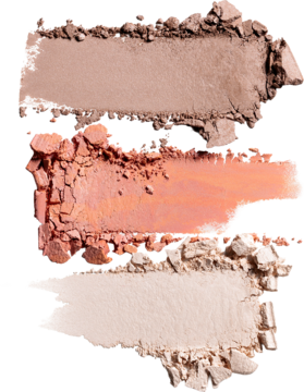 Luminous Face Palette Light: trzy sypkie smugi pudru. Bronzer (jasny brąz), róż (brzoskwiniowy), rozświetlacz (perłowy).