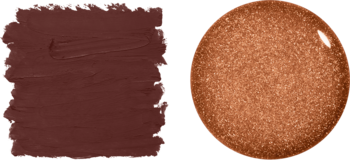 Swatche Bridgerton Royal Treasures Lip Kits: matowy brązowy Royal Lip Liner i lśniący miedziany Royal Butter Gloss.