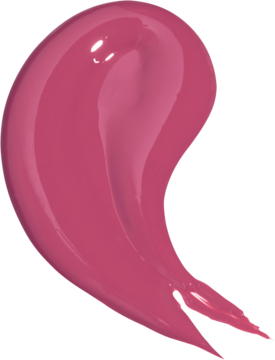 Z bliska: błyszczący, malinowy swatch balsamu Kaja Dewy Bar Berry Sparkler, pociągnięcie na białym tle.