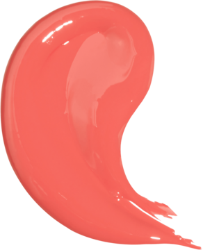 Kaja Dewy Bar Peach Cobbler nawilżający balsam do ust i policzków, błyszcząca smuga koralowego koloru.