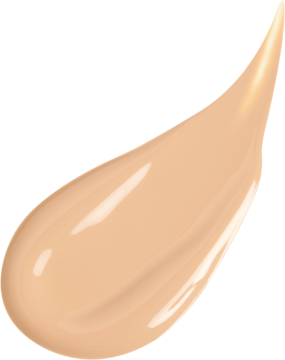 Beżowa próbka podkładu Kaja Soft Blur Cushion Foundation 3NW Medium. Kremowa, półmatowa formuła na czarnym tle.