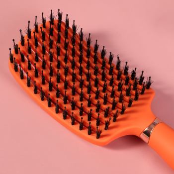 Ovia Sister Young: Pomarańczowa, wentylowana szczotka do włosów z włosiem dzika i nylonu, widok z góry.