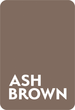Ash brown color swatch for Stars Brow Line, pionowy prostokąt z białym napisem 'ASH BROWN'.