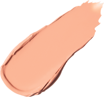 Gęsta smuga podkładu w sticku Rimmel Multi Tasker Blur Booster w odcieniu Classic Beige na czarnym tle.