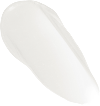 Biała, kremowa smuga Revolution Skin Wide Awake Serum pod oczy, ukazująca gładką, nawilżającą konsystencję.