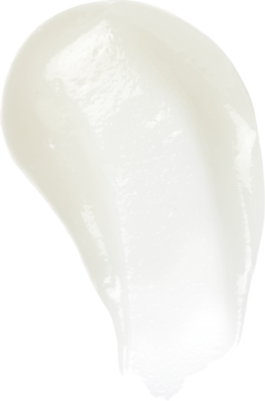 Kremowy, biały ślad Revolution Skin Peptide Pout Balsam do ust, pokazujący bogatą teksturę produktu.