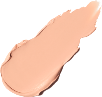 Kremowa smuga podkładu Rimmel Multi Tasker Blur Booster Rose Ivory, jasnobeżowy odcień z efektem wygładzenia.