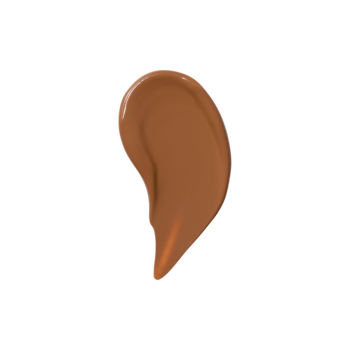Płynny korektor e.l.f. Soft Glam Satin Deep Warm, swach w odcieniu ciemnego brązu o satynowym wykończeniu.