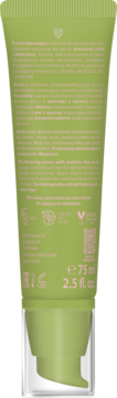 Tył zielonej tubki Miya Cosmetics myWONDERBALM Im matcha Krem balansujący, 75 ml, z polskim opisem i certyfikatami.