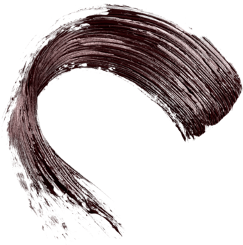 Wrap Lash Tubing Mascara, brązowa, gęsta smuga testowa tuszu na jasnym tle, widok z bliska.