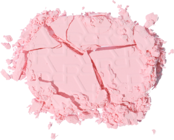 Jasnoróżowy, rozsypany Powder Pops Instant Blur Setting Powder Rose, z wytłoczonym logo i pęknięciami.