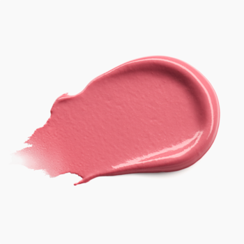 Błyszczący, nieregularny swatch nawilżającego olejkowego balsamu Catrice Bare Touch 010 Rosé All Day, koralowy róż.