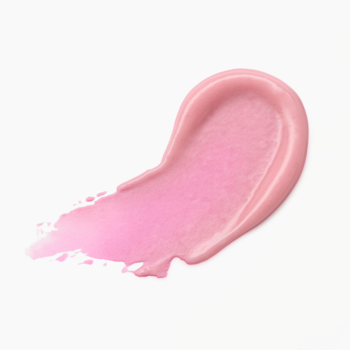 Catrice Bare Glow 010 Cool Pink, różowy, błyszczący swatch olejkowego balsamu do ust, kremowa smuga.