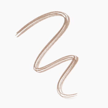 Próbka koloru Catrice Feather Brow Filler 010 Ash Brown: delikatna, pofalowana kreska jasnobrązowego tuszu na białym tle.