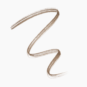 Faliste pociągnięcie wodoodpornego pisaka Catrice Feather Brow Filler 020 Medium Brown w odcieniu jasnego brązu.
