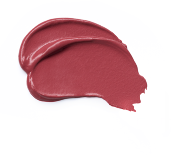 Rozmazana warstwa matowej pomadki w musie essence 02 Featherlight Pink, delikatny różowy fiolet na białym tle.