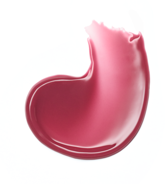 Makro lśniącego balsamu essence milky GLAZED 04 Berry Au Lait, różowa smuga z mlecznym, lustrzanym połyskiem.