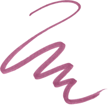 Próbka essence line & STAIN! TATTOO LIP LINER 03 Make A Mauve, faliste, intensywne pociągnięcie w kolorze mauve na białym tle.