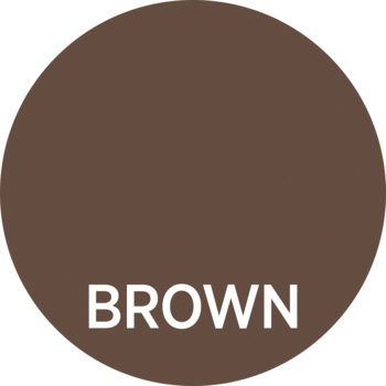 Brązowa próbka koloru z białym napisem BROWN, dla tuszu do rzęs Eveline Infinity Look Mascara.