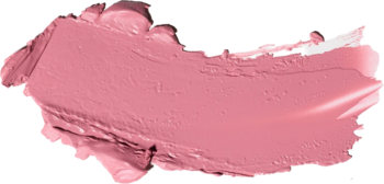 Różowy kremowy swatch kosmetyku o matowym wykończeniu, z widocznymi śladami aplikacji na czarnym tle.