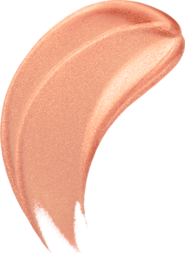 NYX Lid Lingerie Gold String, metaliczny kremowy cień do powiek, swatch w odcieniu brzoskwiniowego złota, błyszczący