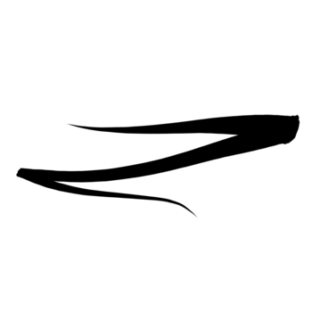 Intensywnie czarna, precyzyjna kreska eyelinerem o gładkim wykończeniu i dynamicznym kształcie na białym tle.
