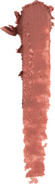 Pionowy swatch pomadki LipEAZE Lip Blur w odcieniu różowo-beżowym, z pudrową teksturą, na czarnym tle.