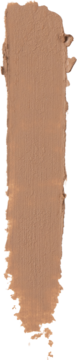 Kremowy swatch sztyftu Beauty Balm w średnim odcieniu beżu, pionowo na czarnym tle, gładka, jednolita tekstura.