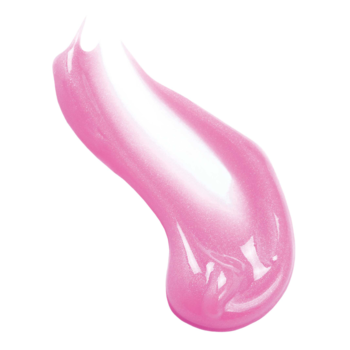 Błyszczące, różowe serum Lip Wonder w formie smugi na białym tle, podkreślające jego nawilżającą formułę.