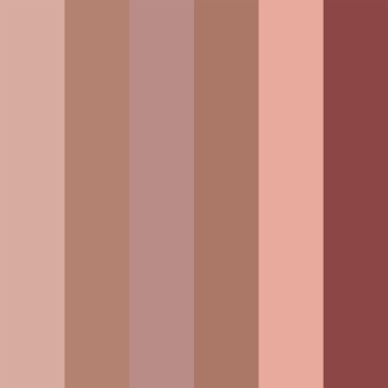Paleta cieni Iconic Eyeshadow Palette 1. Sześć pionowych pasów w odcieniach beżu, różu i brązu.