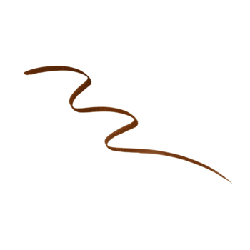 ARTDECO 24h Micro Brow Liner 06: Ciemnobrązowy swatch precyzyjnej, falistej linii na białym tle.