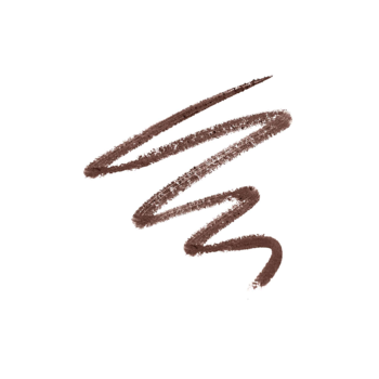 Ślad brązowej kredki do brwi ARTDECO Sculpting Brow Styler 02 w zygzakowatym wzorze na białym tle.