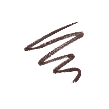 Falisty, teksturowany ciemnobrązowy swatch ARTDECO Sculpting Brow Styler 05 – kredki do brwi – na białym tle.