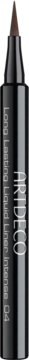 Ciemny eyeliner w pisaku Long Lasting Liquid Liner Intense z brązową, filcową końcówką, pionowo.