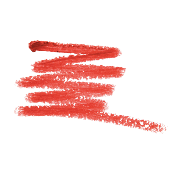 Próbka pomadki Artdeco Lip Shine Stylo Radiant Coral: czerwono-koralowe smugi o błyszczącym wykończeniu.